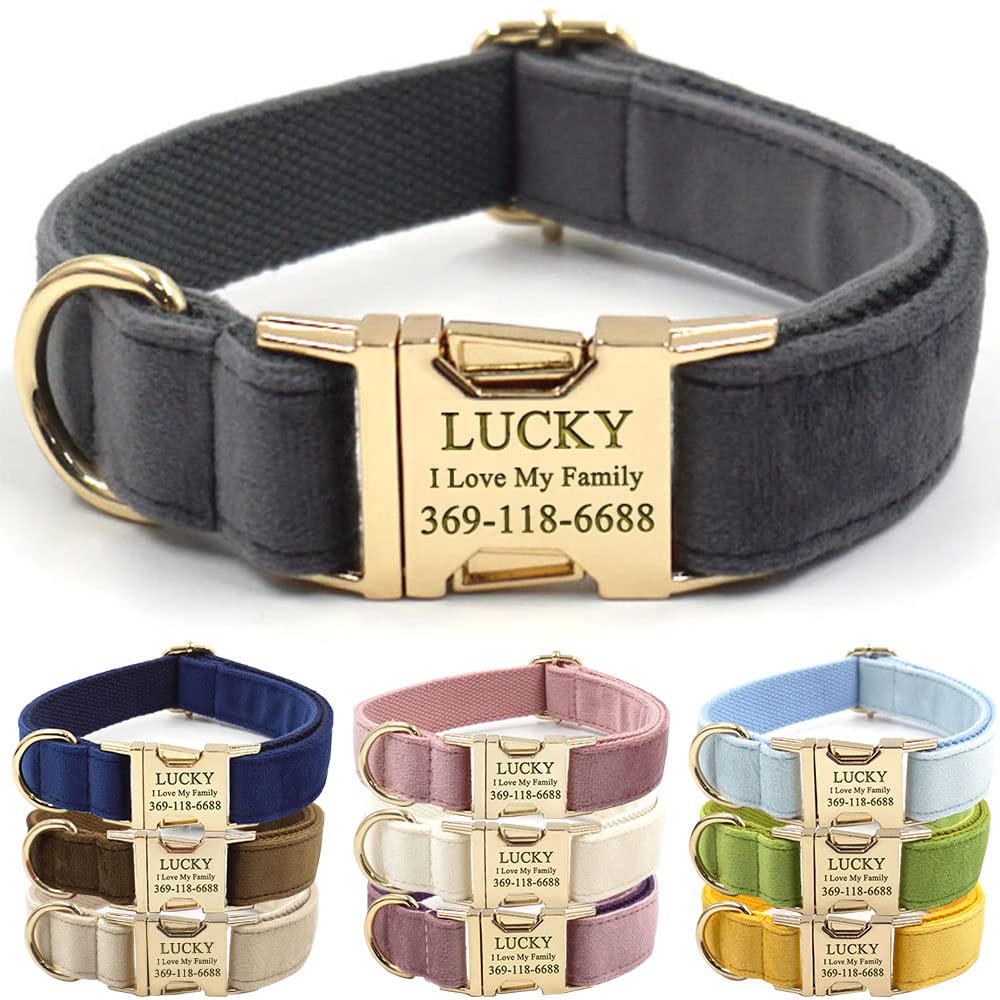 PETDURO Custom Dog Collar Personalized with Name Engraved for Large, Medium & Small Dogs