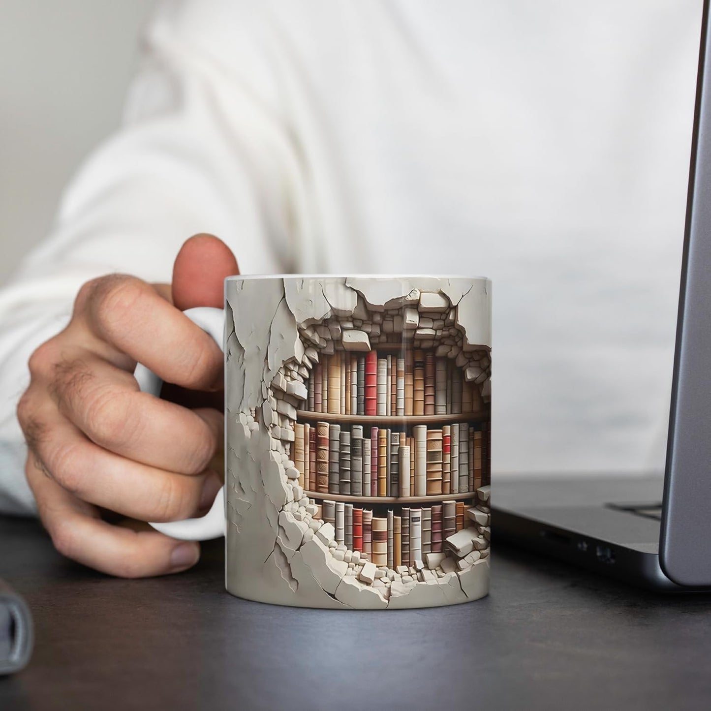 11 oz Visual Effect 3D Bookshelf Coffee Mug