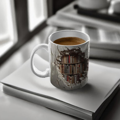 11 oz Visual Effect 3D Bookshelf Coffee Mug