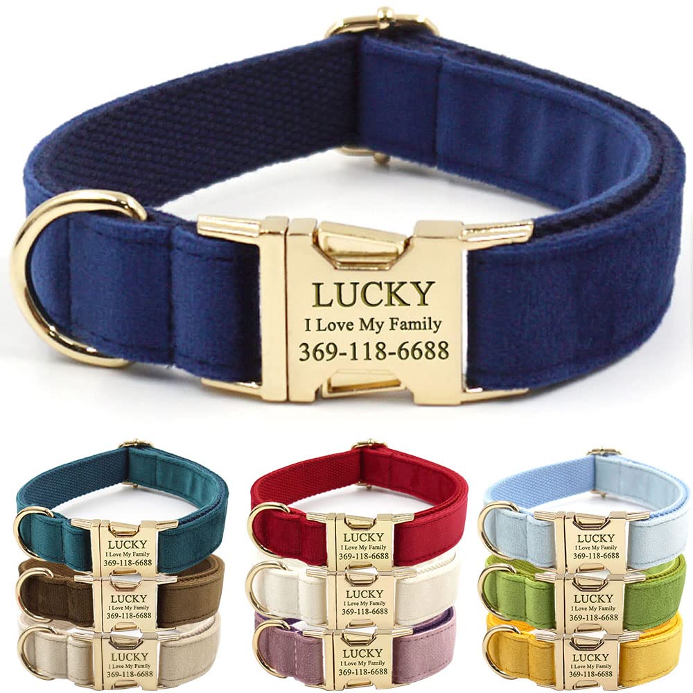 PETDURO Custom Dog Collar Personalized with Name Engraved for Large, Medium & Small Dogs