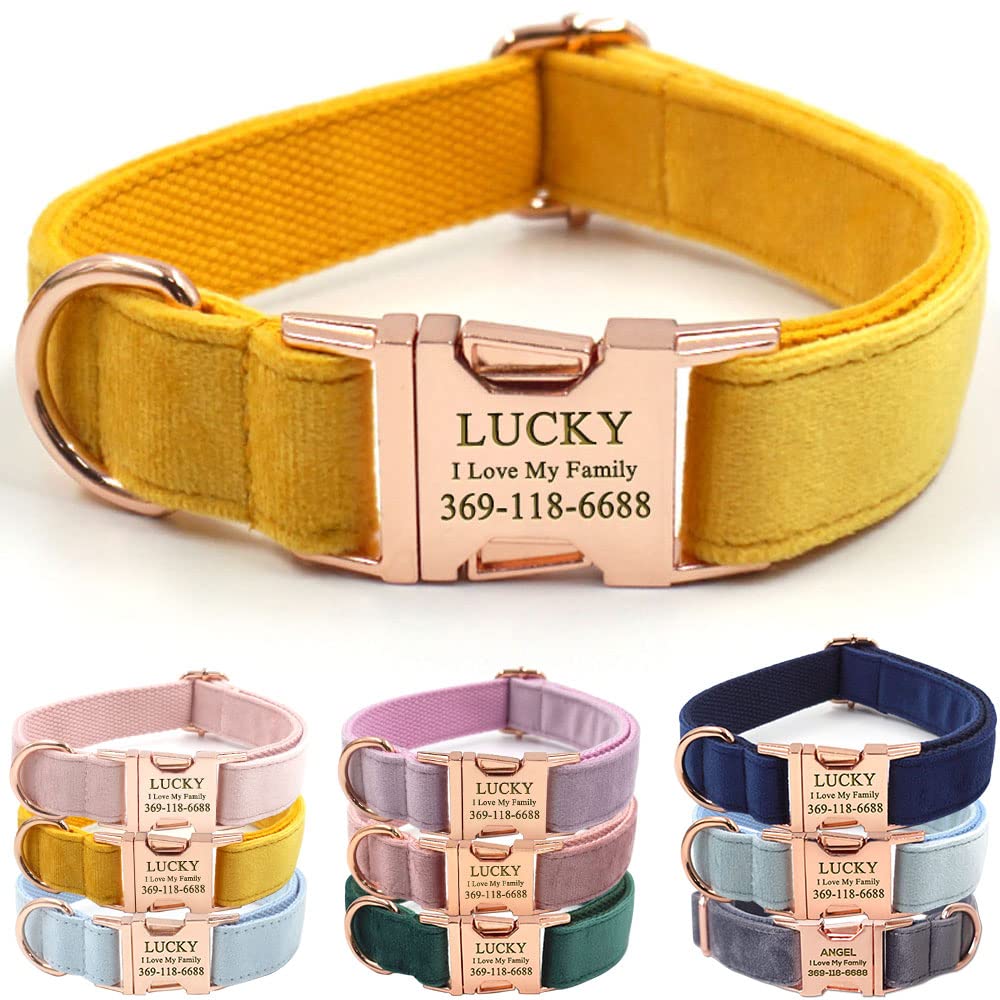 PETDURO Custom Dog Collar Personalized with Name Engraved for Large, Medium & Small Dogs