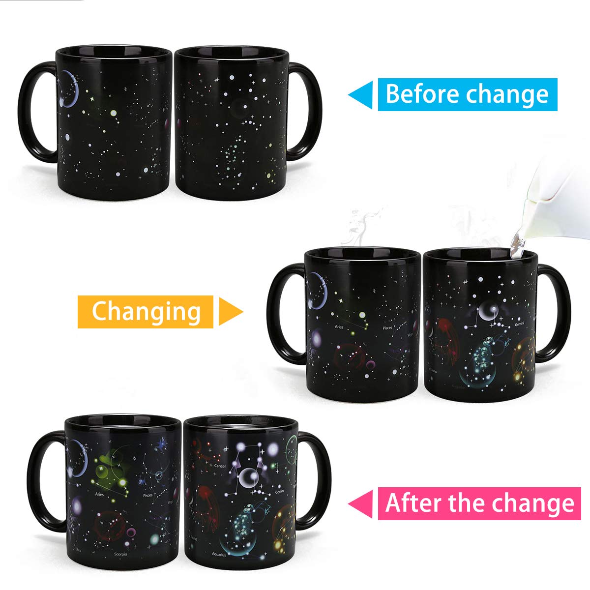 12 oz Heat Changing Constellation Mug