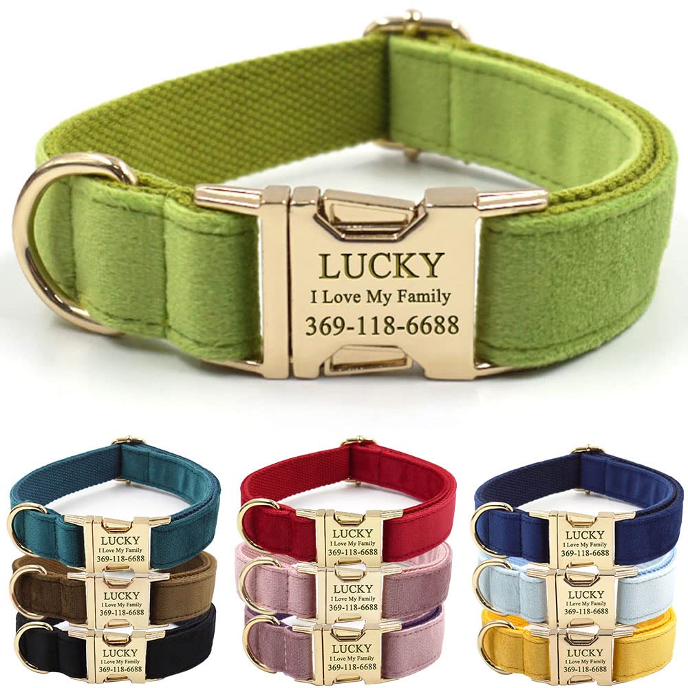 PETDURO Custom Dog Collar Personalized with Name Engraved for Large, Medium & Small Dogs