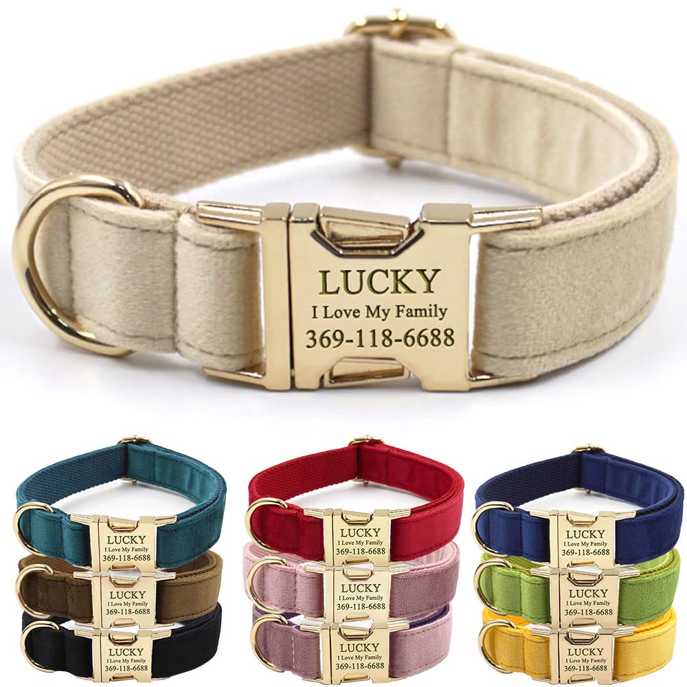 PETDURO Custom Dog Collar Personalized with Name Engraved for Large, Medium & Small Dogs