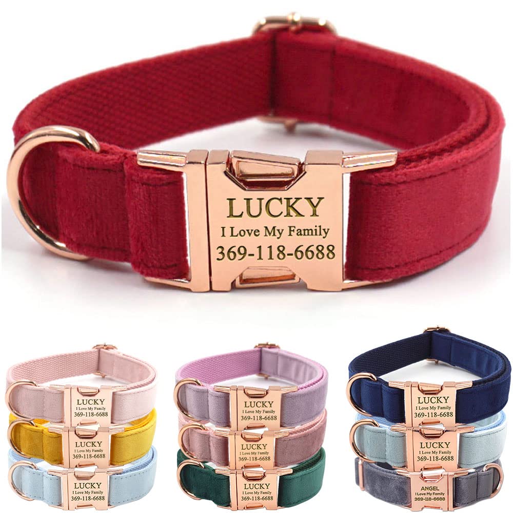 PETDURO Custom Dog Collar Personalized with Name Engraved for Large, Medium & Small Dogs