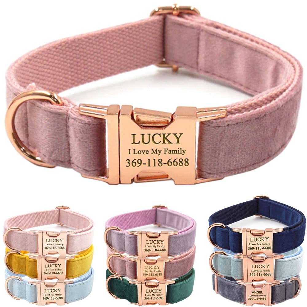 PETDURO Custom Dog Collar Personalized with Name Engraved for Large, Medium & Small Dogs