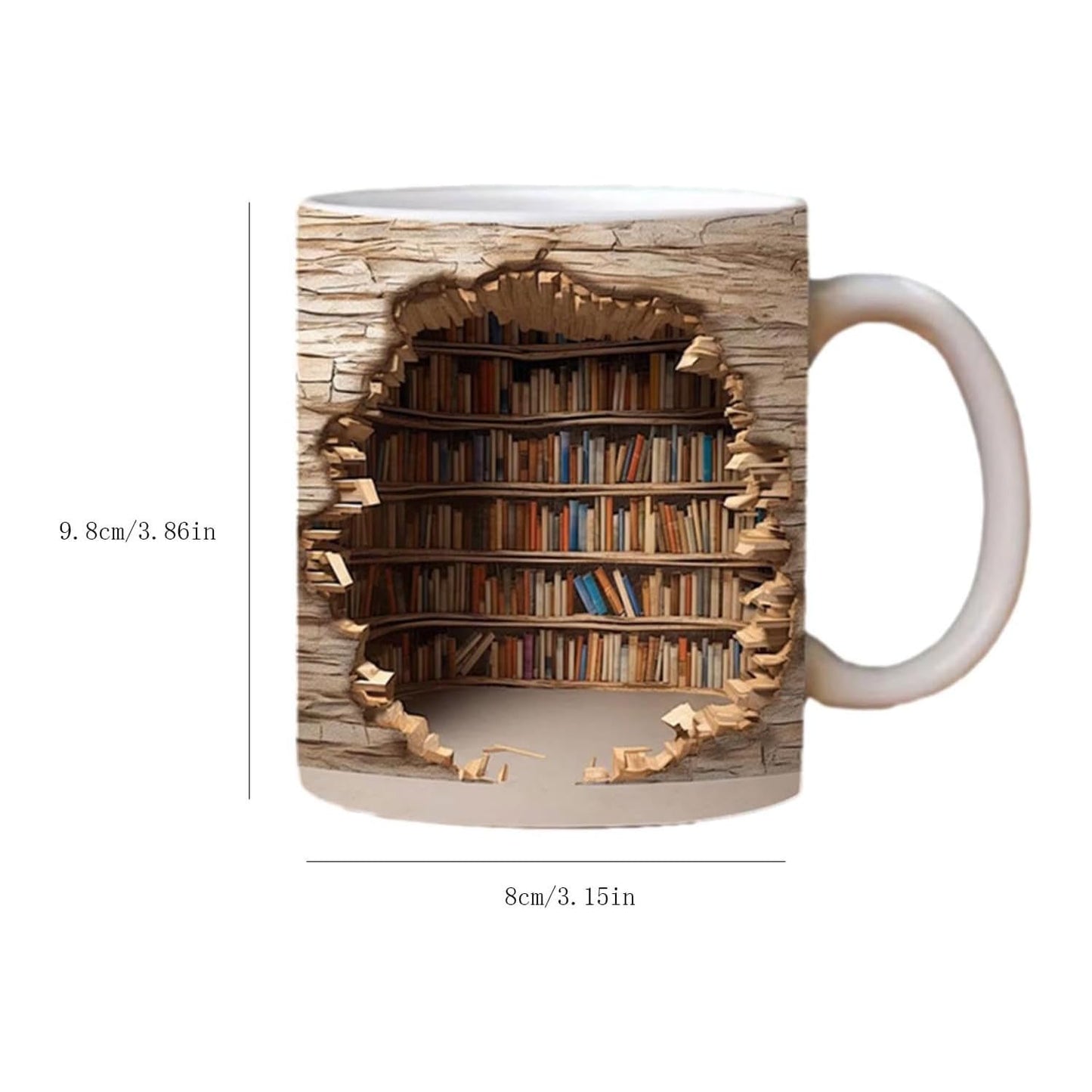 11 oz Visual Effect 3D Bookshelf Coffee Mug