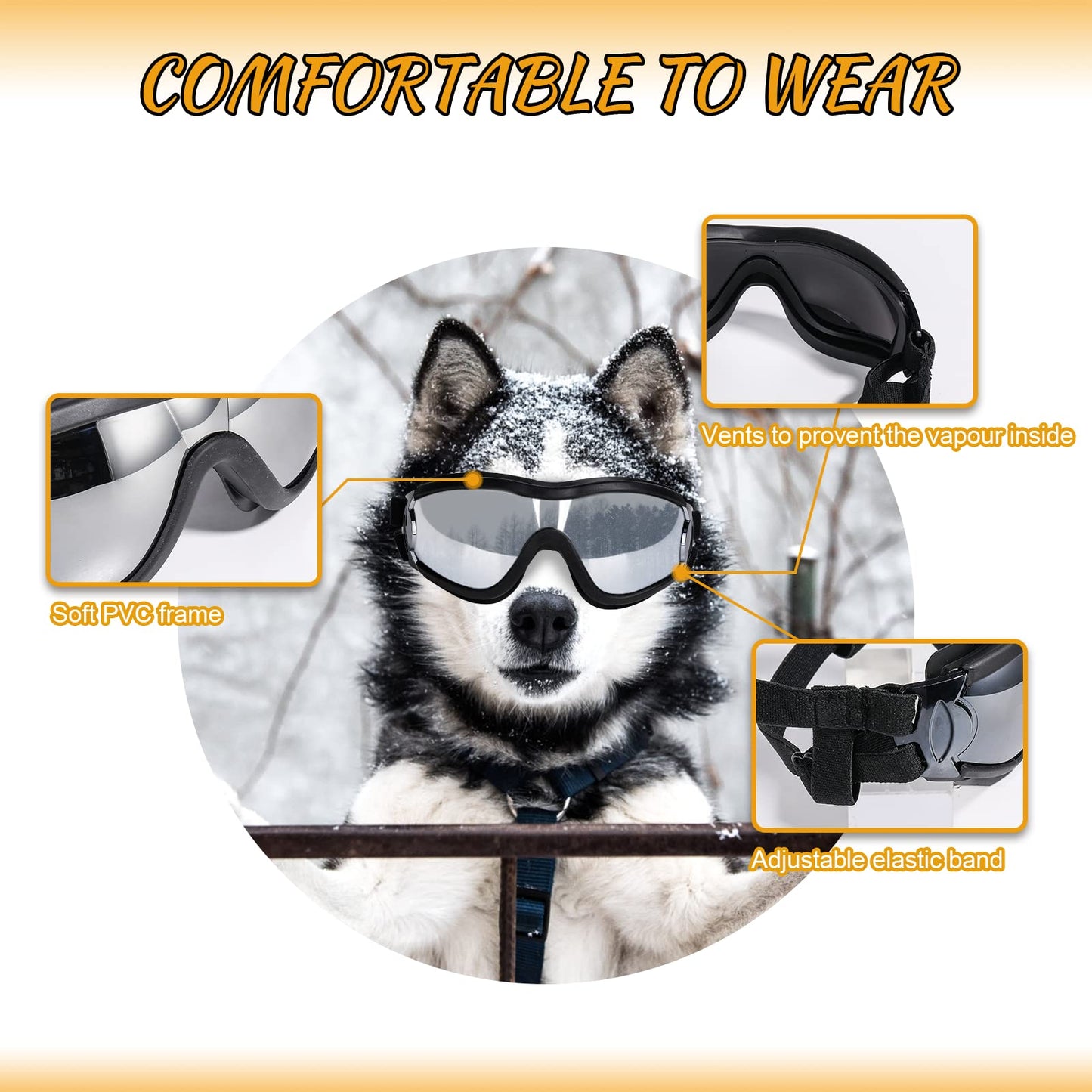 NVTED Dog Sunglasses UV Protection for Medium or Large Dog