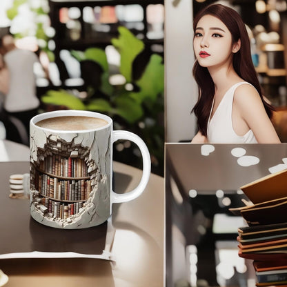 11 oz Visual Effect 3D Bookshelf Coffee Mug