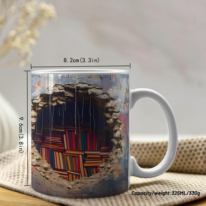 11 oz Visual Effect 3D Bookshelf Coffee Mug