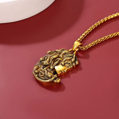 18K Gold Plated Medusa Pendant Necklace