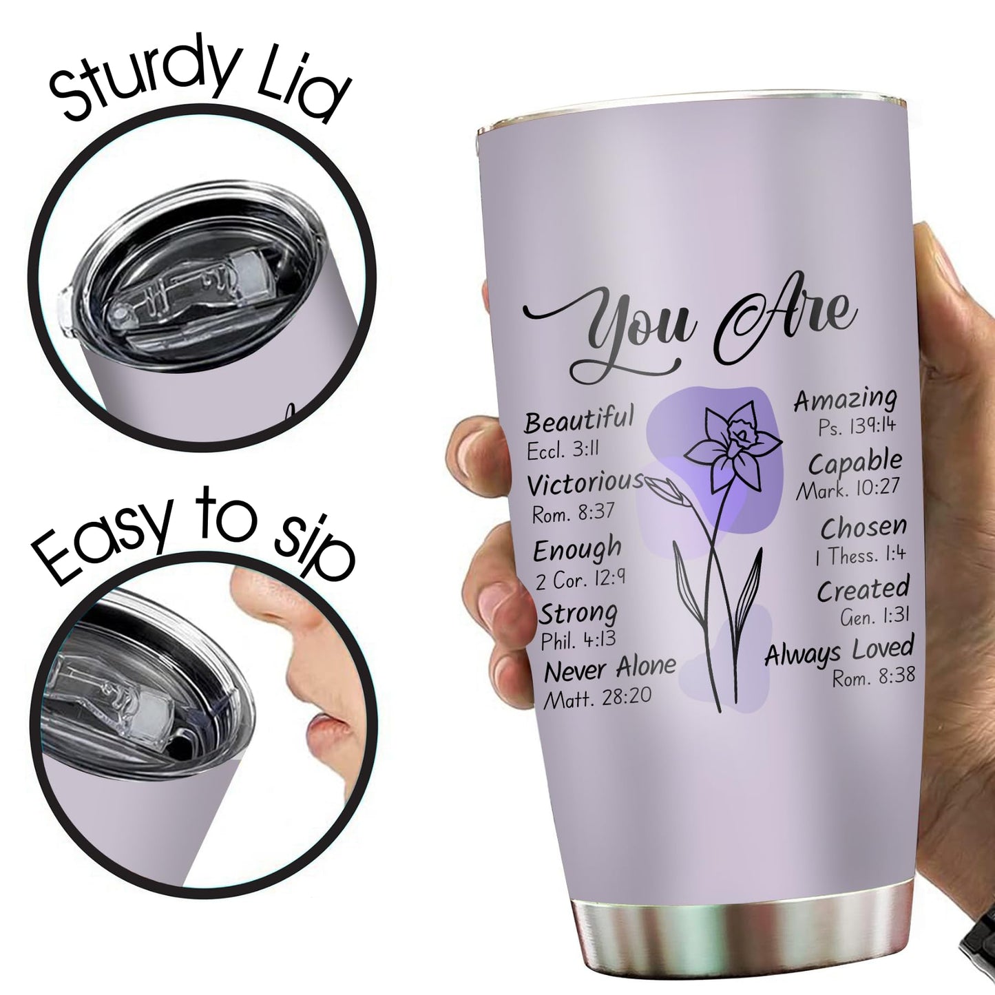 20 oz Stainless Steel Mug Spiritual Gifts for Women in 3 Colours