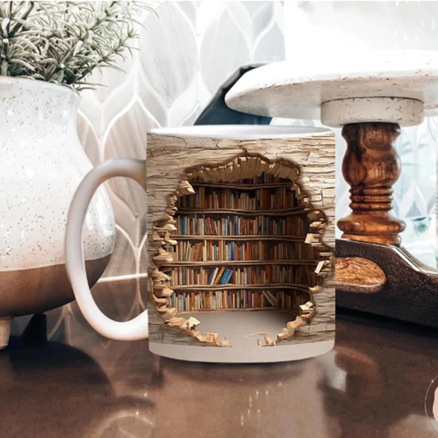 11 oz Visual Effect 3D Bookshelf Coffee Mug