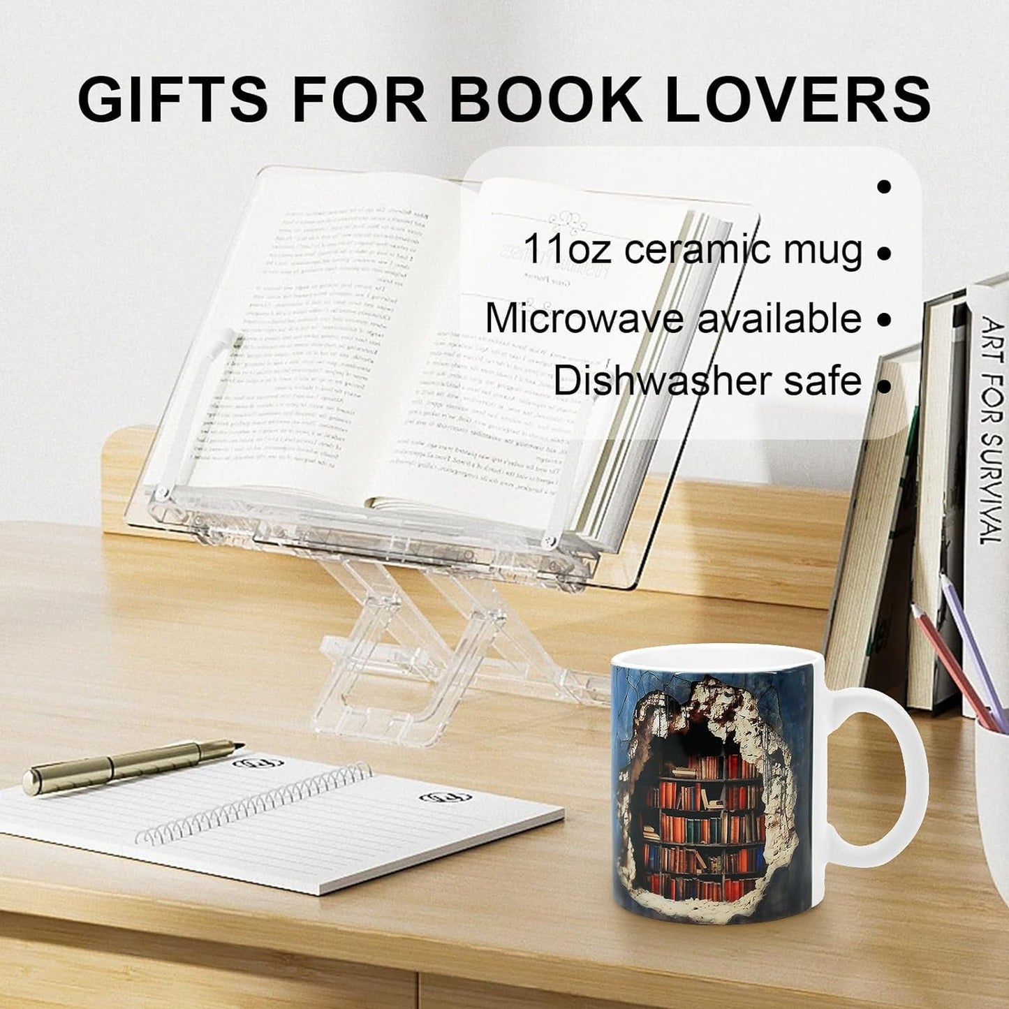 11 oz Visual Effect 3D Bookshelf Coffee Mug