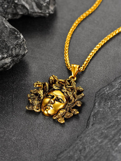 18K Gold Plated Medusa Pendant Necklace