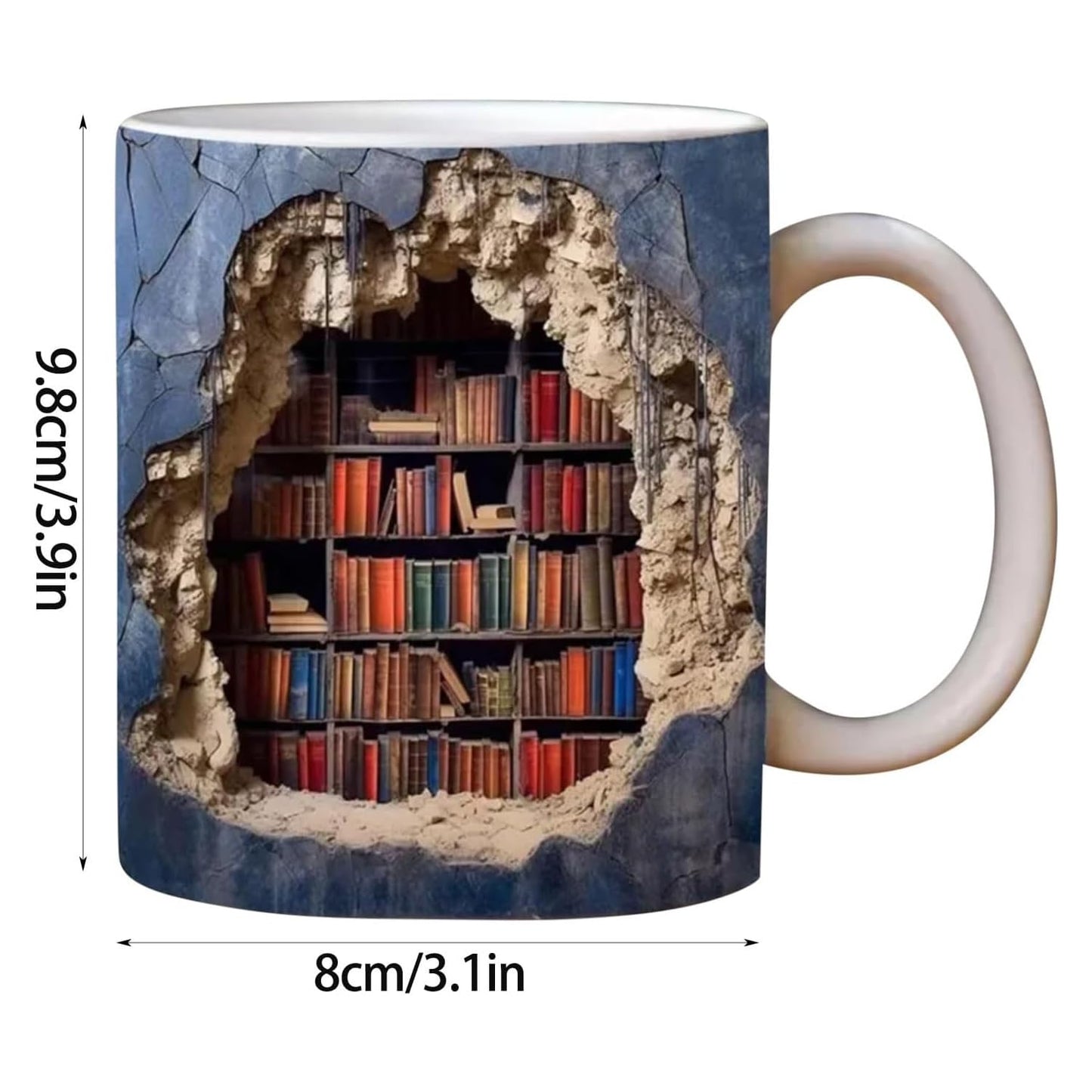 11 oz Visual Effect 3D Bookshelf Coffee Mug