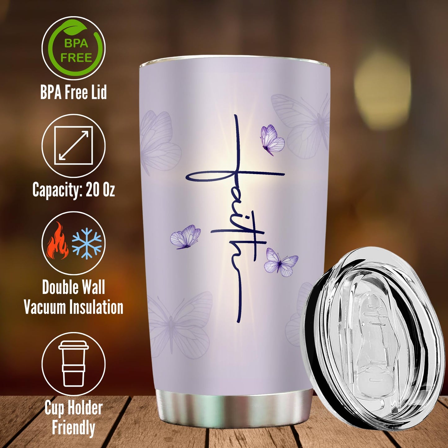 20 oz Stainless Steel Mug Spiritual Gifts for Women in 3 Colours