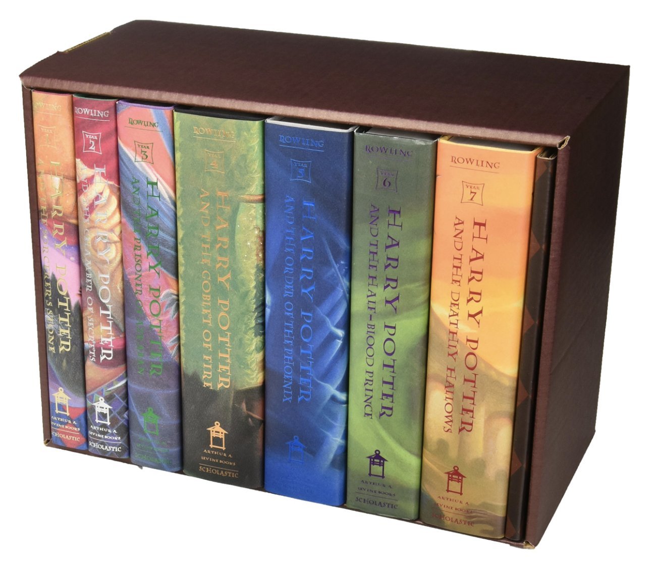 Harry Potter Books Set #1-7 in Decorative Collectible Trunk-Like Toy Chest Box