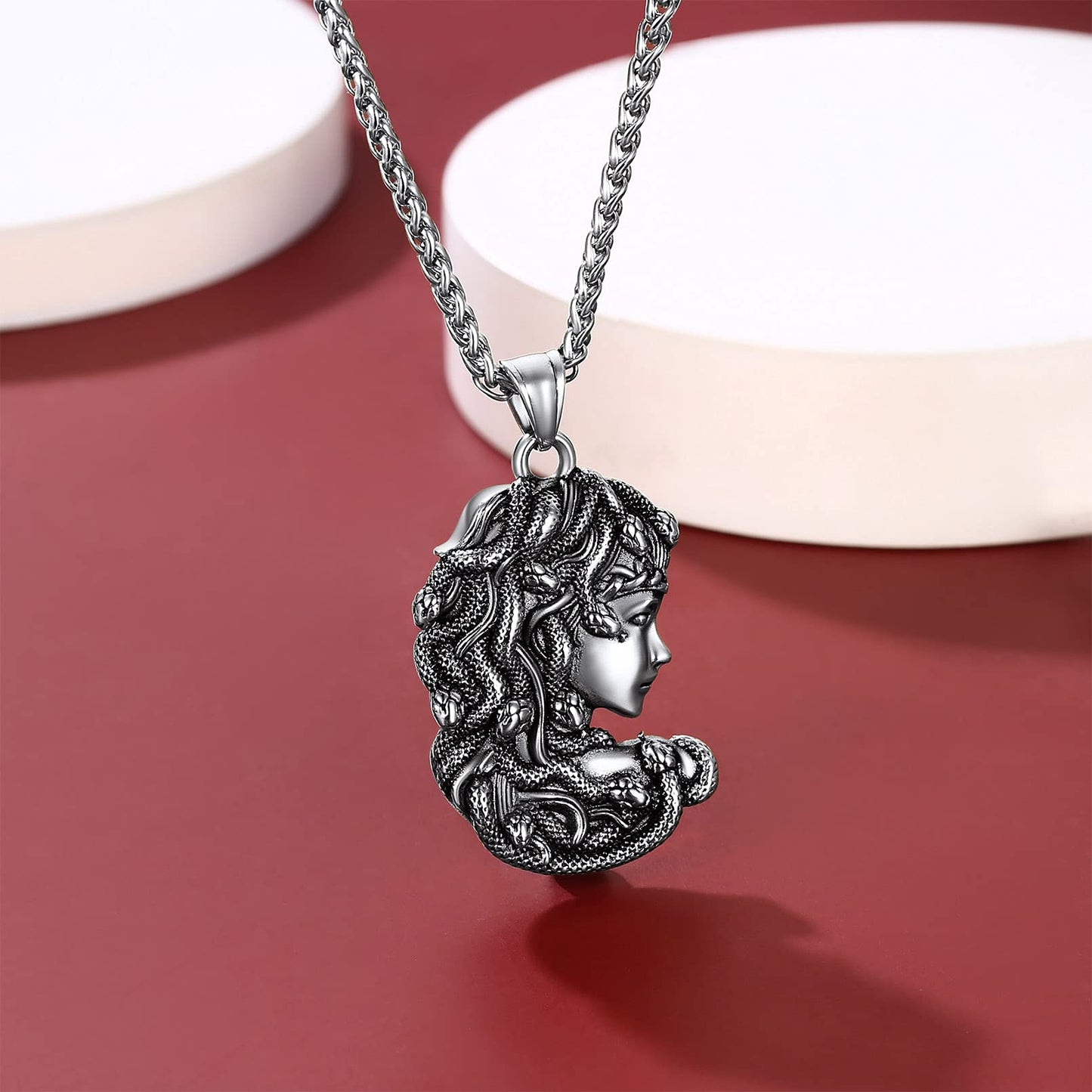 18K Gold Plated Medusa Pendant Necklace