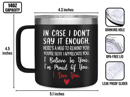 14 oz TEEZWONDER Couple Gifts For Men & Women Insulated Coffee Mug