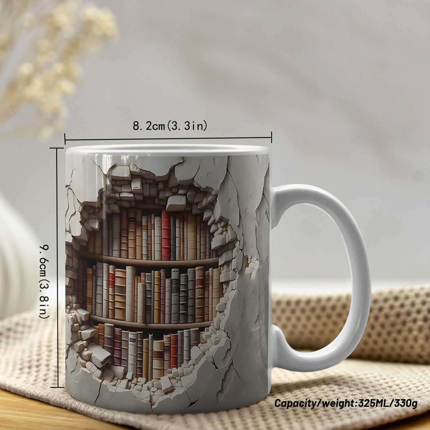 11 oz Visual Effect 3D Bookshelf Coffee Mug