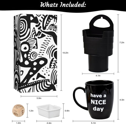 RIYA White Elephant Gifts for Adults, Funny Coffee Mug giving the Finger on the Bottom