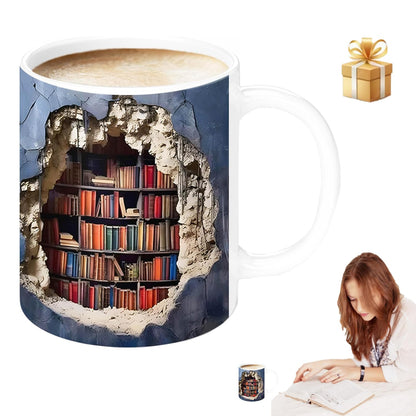 11 oz Visual Effect 3D Bookshelf Coffee Mug