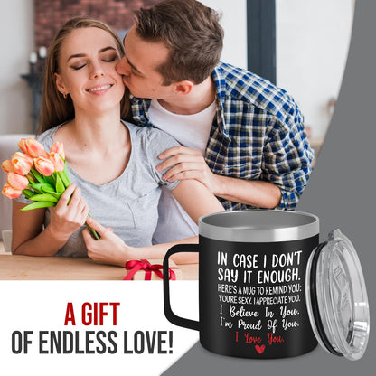 14 oz TEEZWONDER Couple Gifts For Men & Women Insulated Coffee Mug