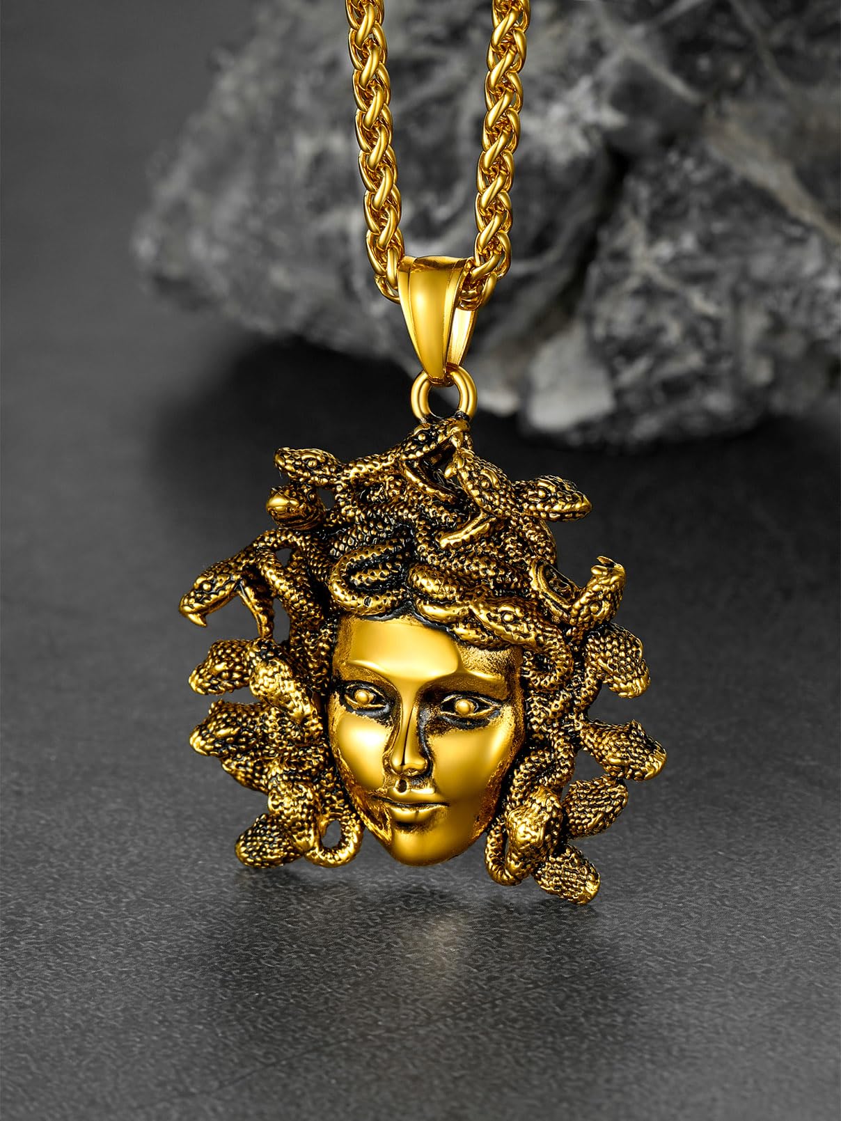 18K Gold Plated Medusa Pendant Necklace