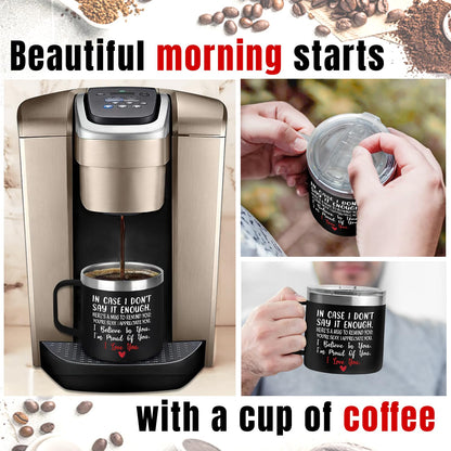 14 oz TEEZWONDER Couple Gifts For Men & Women Insulated Coffee Mug