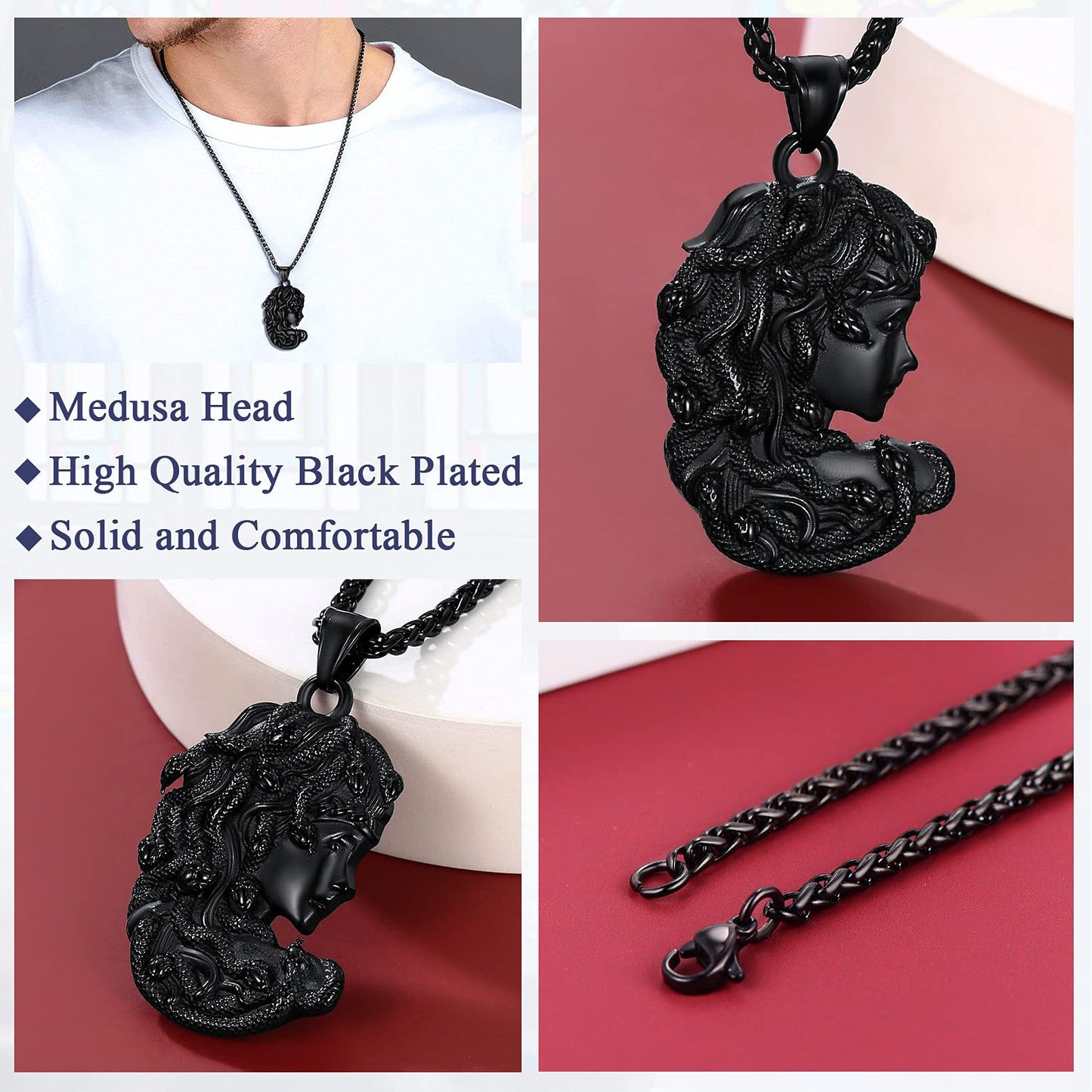 18K Gold Plated Medusa Pendant Necklace