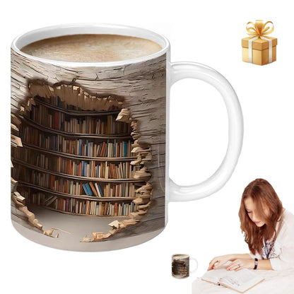 11 oz Visual Effect 3D Bookshelf Coffee Mug