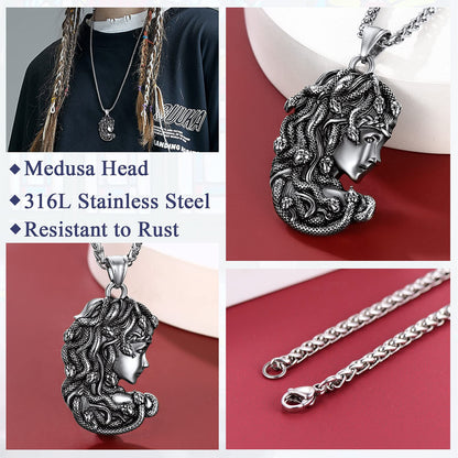 18K Gold Plated Medusa Pendant Necklace