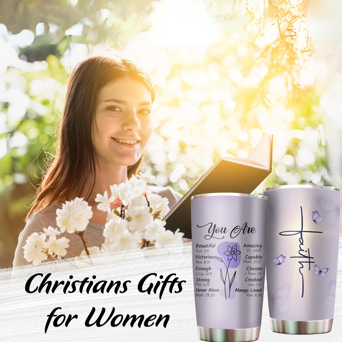 20 oz Stainless Steel Mug Spiritual Gifts for Women in 3 Colours