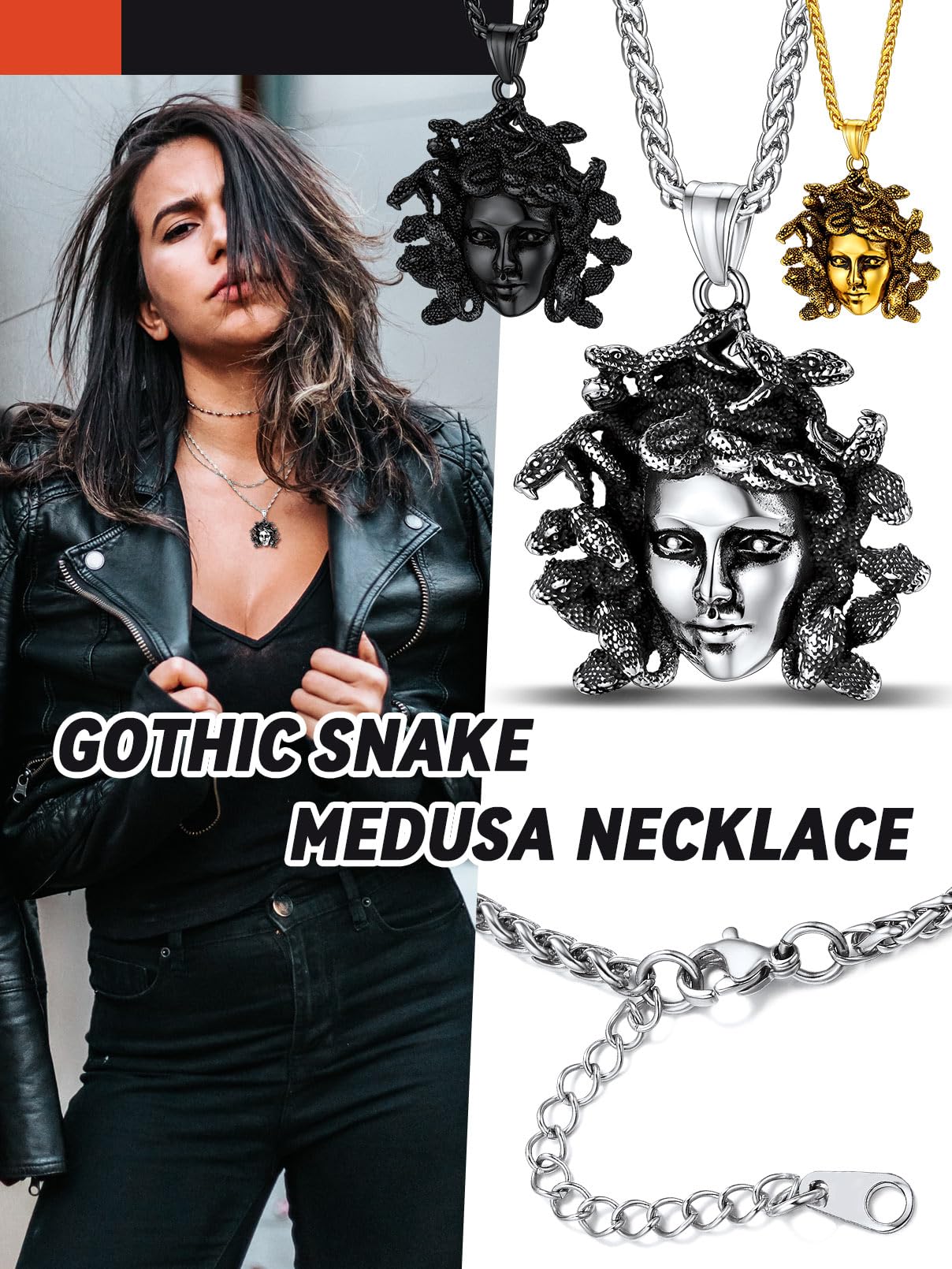 18K Gold Plated Medusa Pendant Necklace