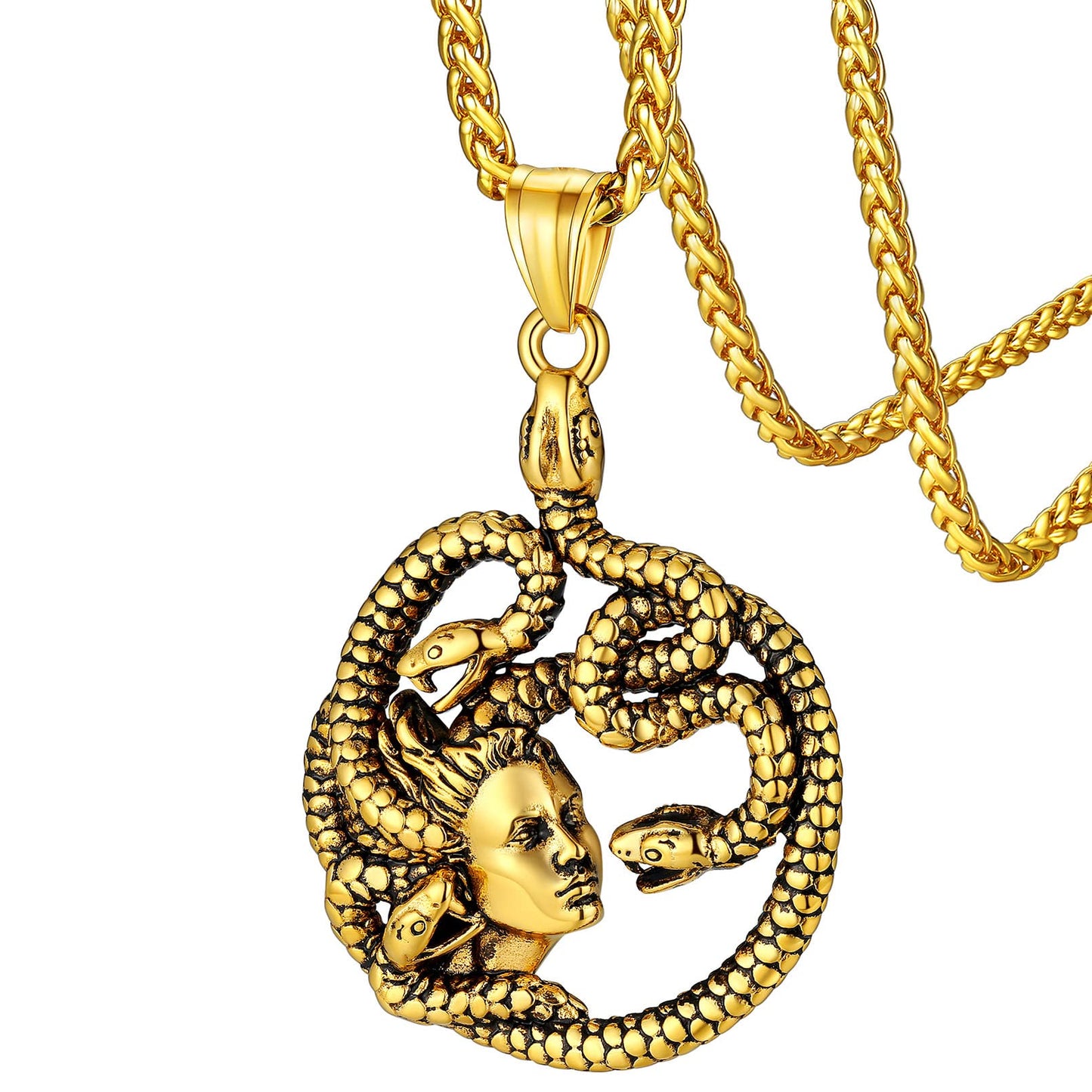 18K Gold Plated Medusa Pendant Necklace