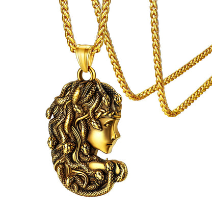 18K Gold Plated Medusa Pendant Necklace