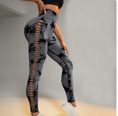 ZEN Tie-Dye High-Waist Mesh Yoga Leggings