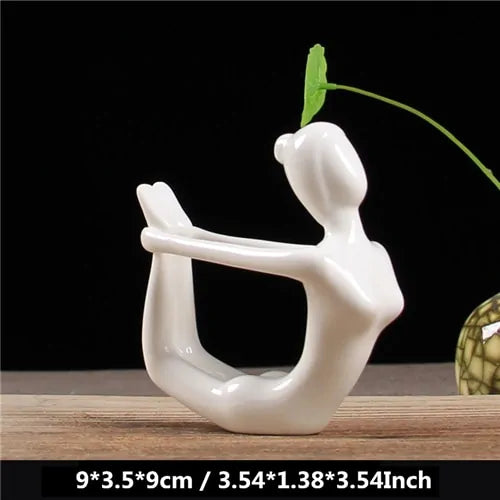 ZEN White Ceramic Yoga Figurines