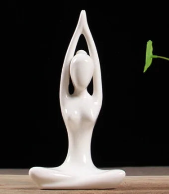 ZEN White Ceramic Yoga Figurines