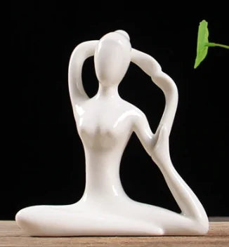 ZEN White Ceramic Yoga Figurines