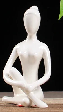 ZEN White Ceramic Yoga Figurines