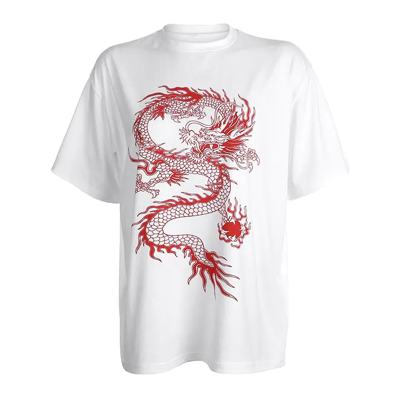 ZEN Dragon Print T-shirt Women's Tops