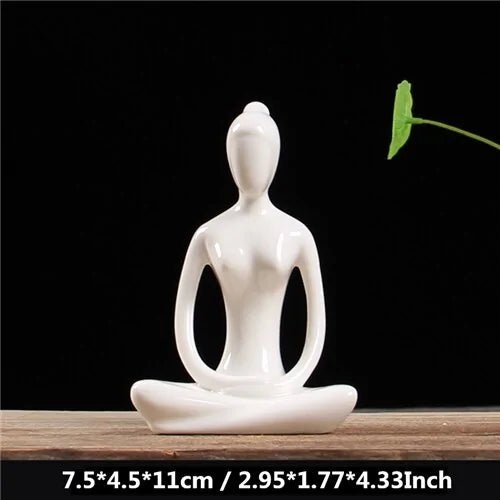 ZEN White Ceramic Yoga Figurines