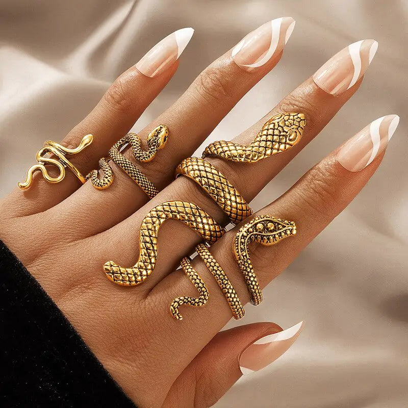 ZEN Texture Snake Ring Set