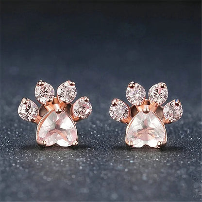 ZEN Rose Gold Paw Earrings Celebrate Your Love for Pets!