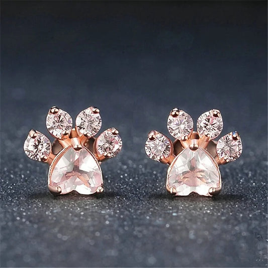 ZEN Rose Gold Paw Earrings Celebrate Your Love for Pets!