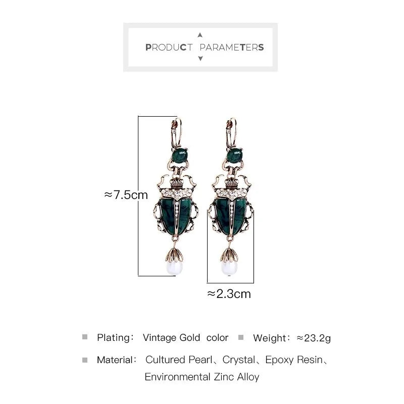 ZEN Cultured Pearl Beetle Earrings: No 🚫 Tax Item!