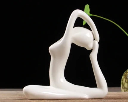 ZEN White Ceramic Yoga Figurines