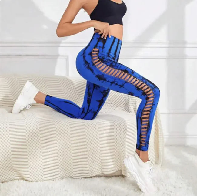 ZEN Tie-Dye High-Waist Mesh Yoga Leggings